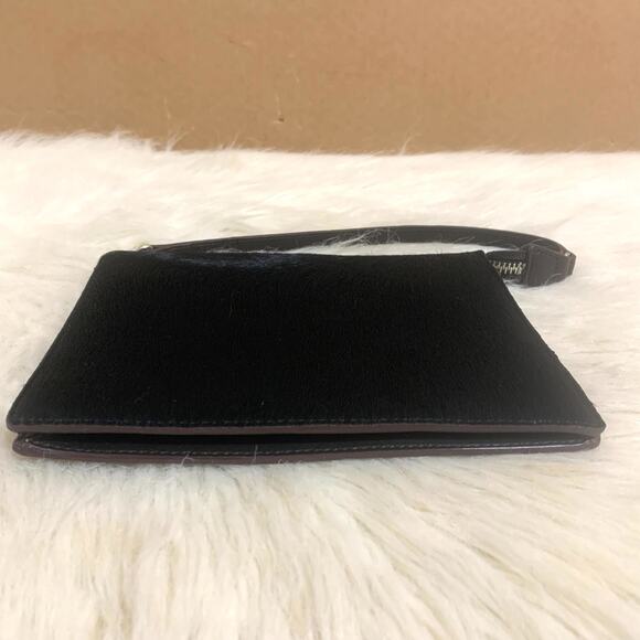 ANN TAYLOR LOFT Black Calf Hair & Brown Leather Demi Bag Clutch Purse - Picture 4 of 15